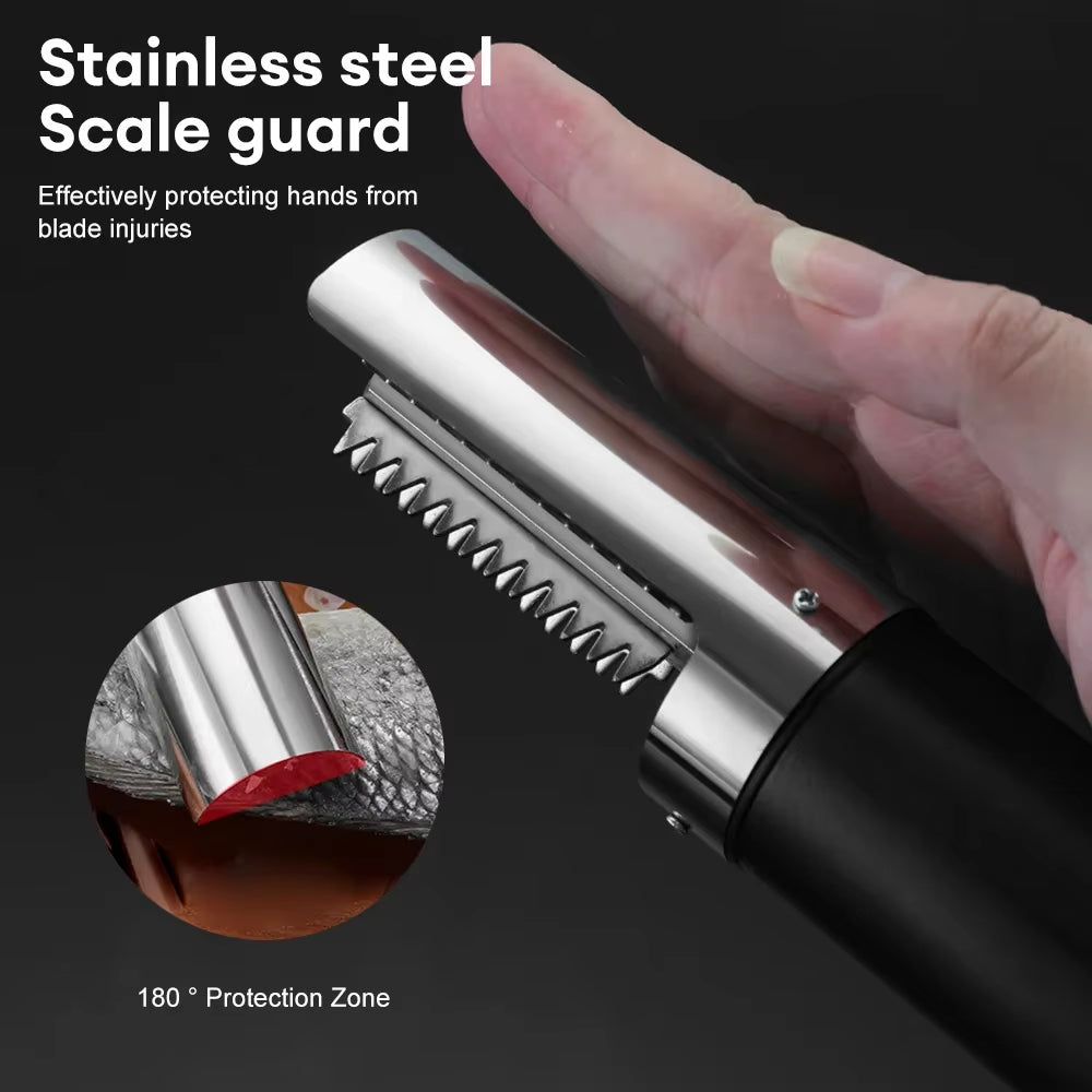 Electric Fish Scaler Remover - Rechargeable Seafood Cleaner & Scraper for Effortless Kitchen