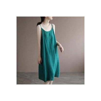 Halter Neck Sleeveless Loose Fit Midi Skirt