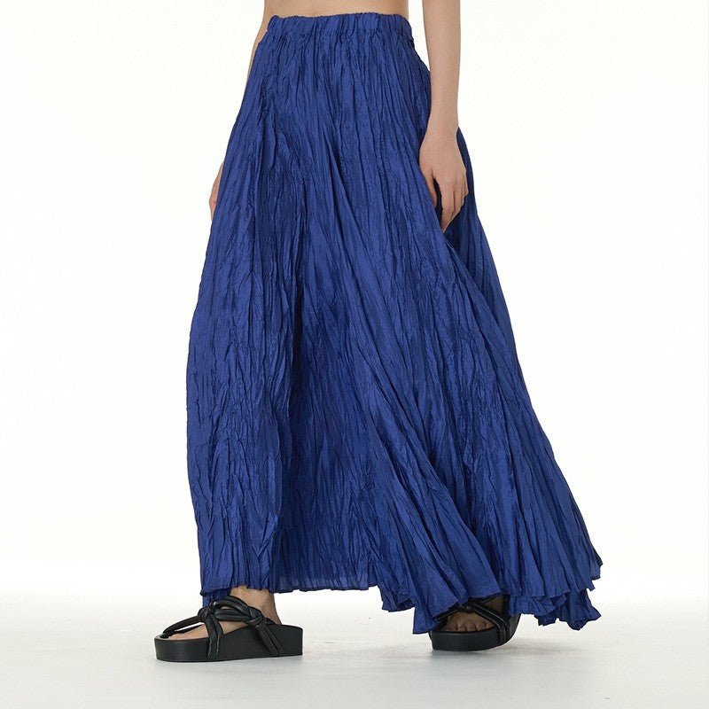 Solid Color Draped Ruched Skirt