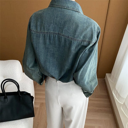 Vintage Denim Shirt - Casual and Versatile Classic