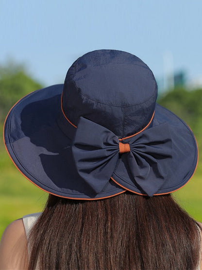 Bowknot Split-Joint Fisherman Hat Sun Hat
