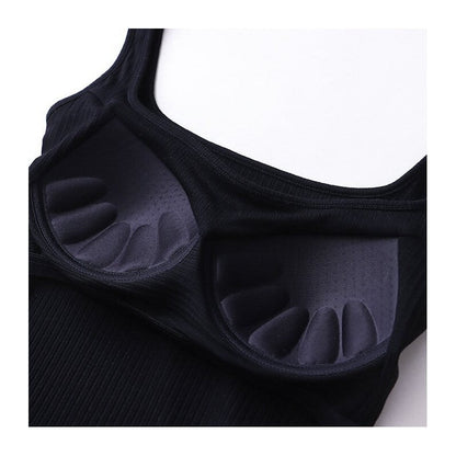 Padded V-Neck Wide Strap Tank Top