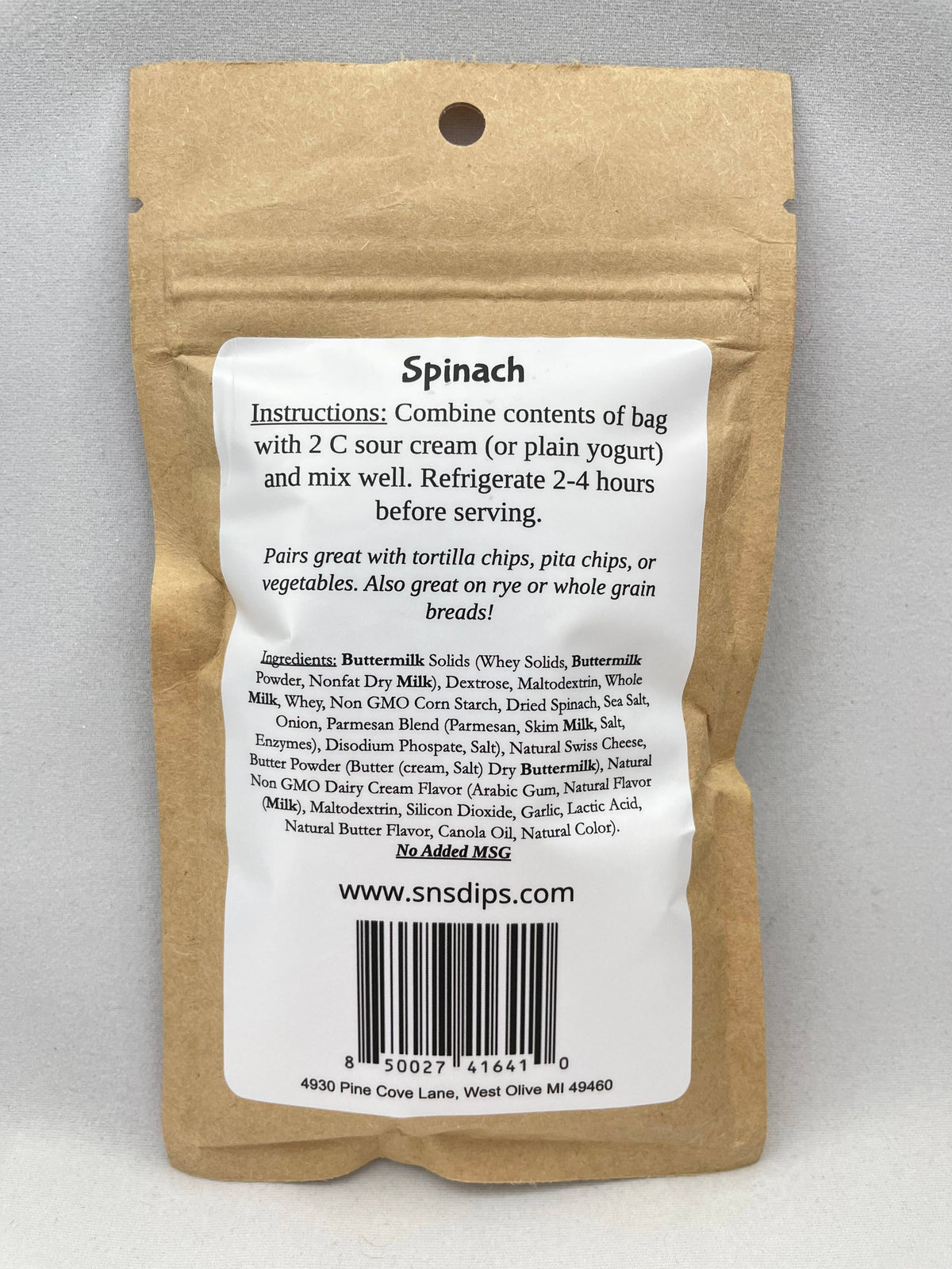 Artisan Spinach Dry Dip Mix