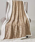 Decor&More Bon Iver Collection Extra Soft Bursting Fireworks Embossed Microplush Throw Blanket with Sherpa Backing (50" x 60")