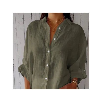 Relaxed Fit Solid Color Back Strap Blouse