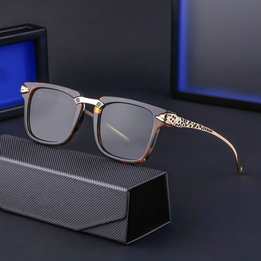 Retro Leopard Print Men's Outdoor Sunglasses