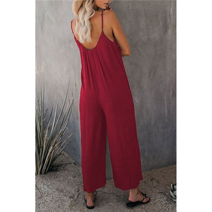Spaghetti Strap Wide Leg Jumpsuit