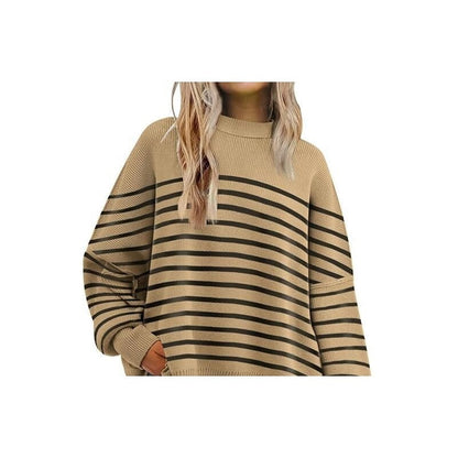 Sure! Here is an optimized title for your clothing product:

"Cozy Batwing Sleeve Knit Sweater with Side Sl