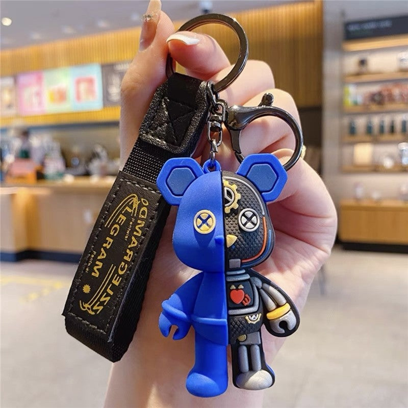 Half-Dissected Mechanical Teddy Bear Keychain - Unique and Innovative Design
