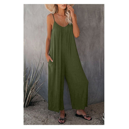 Spaghetti Strap Wide Leg Jumpsuit