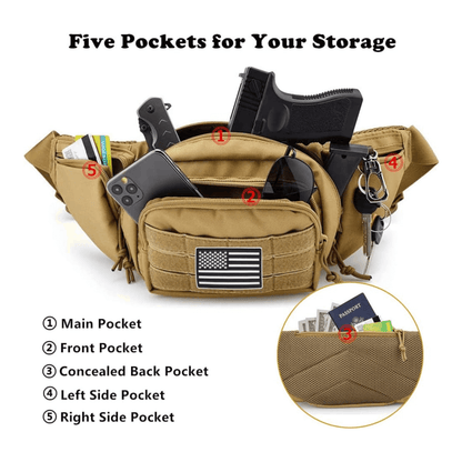 JupiterGear Tactical Military Fanny Pack Waist Bag & MOLLE EDC Pouch For Outdoor Activities