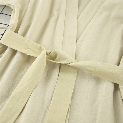 Solid Color Long Sleeve Pajama Set