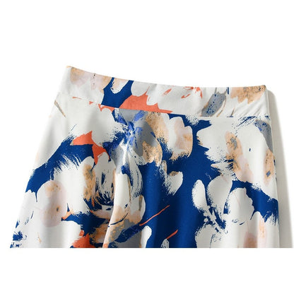 Floral Print High-Waisted A-Line Retro Skirt
