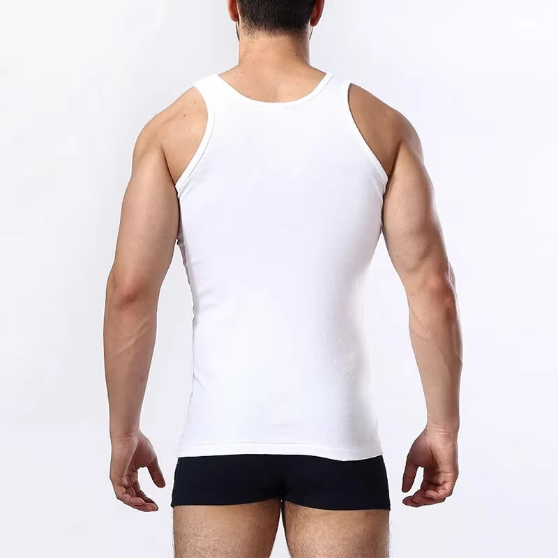 1/3 Pack Four Seasons Men'S Cotton Joker Vest Teenagers Simple Fit Sports Fitness T-Shirt Middle-Aged Casual Sleeveless Shirt
