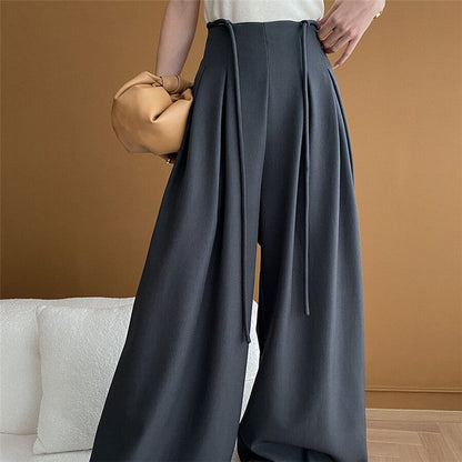Sure! Here is an optimized title for your clothing product in English:

"Elegant High Waist Wide Leg Trouser Suit with Belt