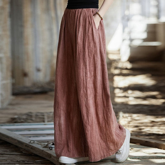 Elastic Waist Tie-Dye Straight Leg Pants