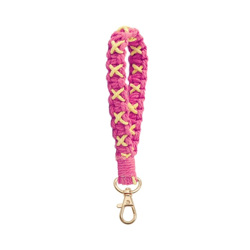 Handwoven Colorful Wristband Keychain for Stress Relief