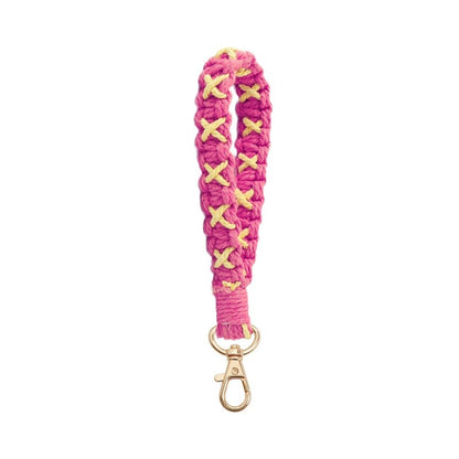 Handwoven Colorful Wristband Keychain for Stress Relief
