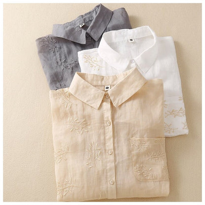Relaxed Fit Casual Top with Three-Quarter Sleeves
