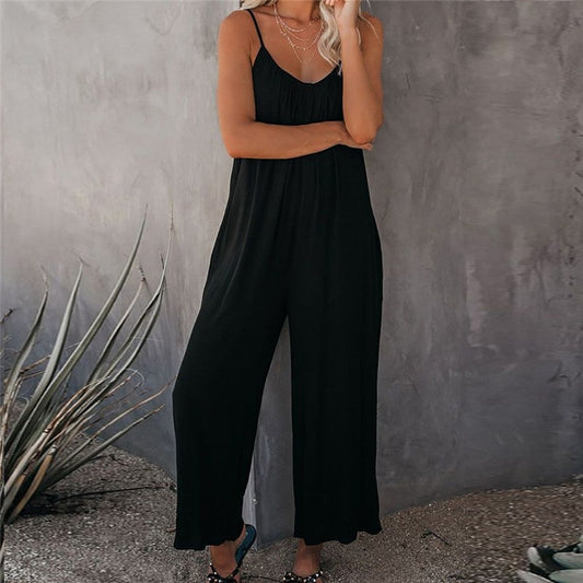 Spaghetti Strap Wide Leg Jumpsuit