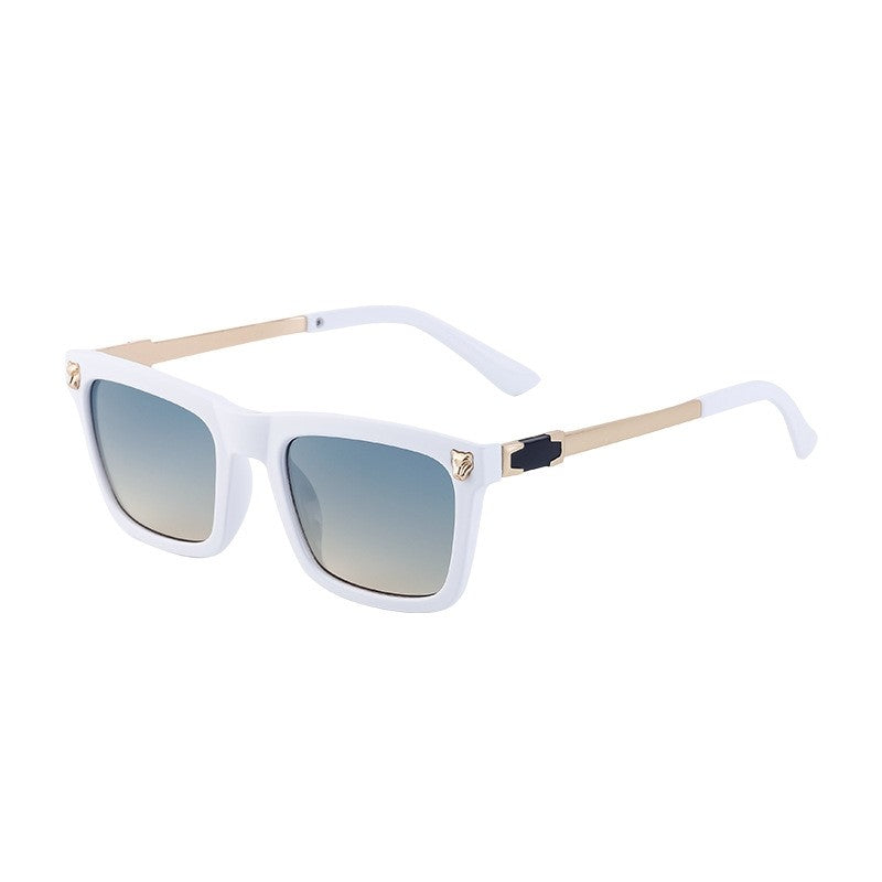 Vintage Leopard Print Square Sunglasses