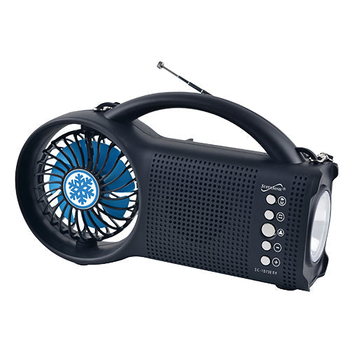 Supersonic Solar Power Bluetooth Speaker with FM Radio, LED Torch Light & Fan