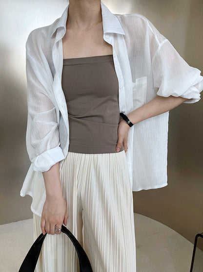 Simple Casual Solid Color Spaghetti-Neck Vest Top