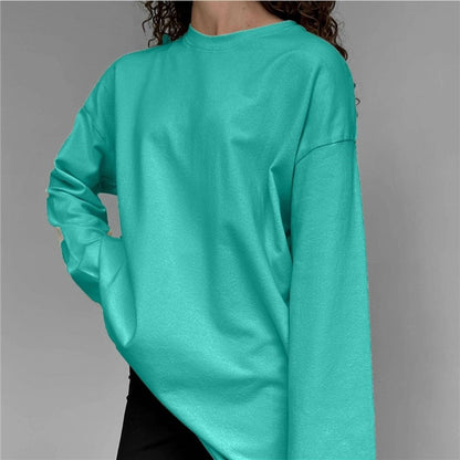 Relaxed Fit Solid Long Sleeve Tee