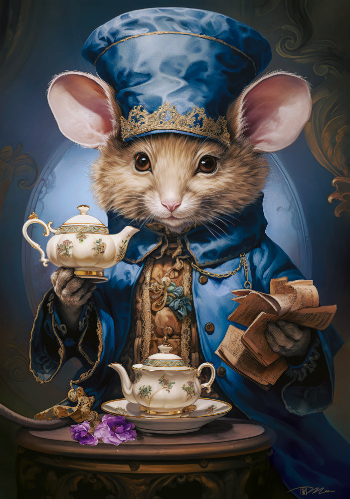 500 Piece Jigsaw Puzzle, Tea Time, Art. Puzzle, Mouse and small teapot and saucer, Adult Puzzle, Castorland B-53971