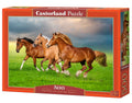 500 Piece Jigsaw Puzzle, Horses in Spring Rush, Animal puzzles, Power and beauty in motion, Adult Puzzle, Castorland B-54084
