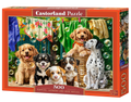 500 Piece Jigsaw Puzzle, Puppies, Laundry and Bird Antics, Puppies, Dogs, Golden Retriever, Dalmatian, Bubbles, Animal jigsaw, Adult Puzzle, Castorland  B-54152