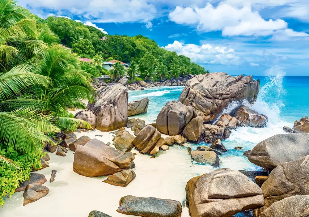 500 Piece Jigsaw Puzzle, La Digue Island, Seychelles, Tropical beach puzzle, Paradise Island, Landscape jigsaw, Adult Puzzle, Castorland B-54251