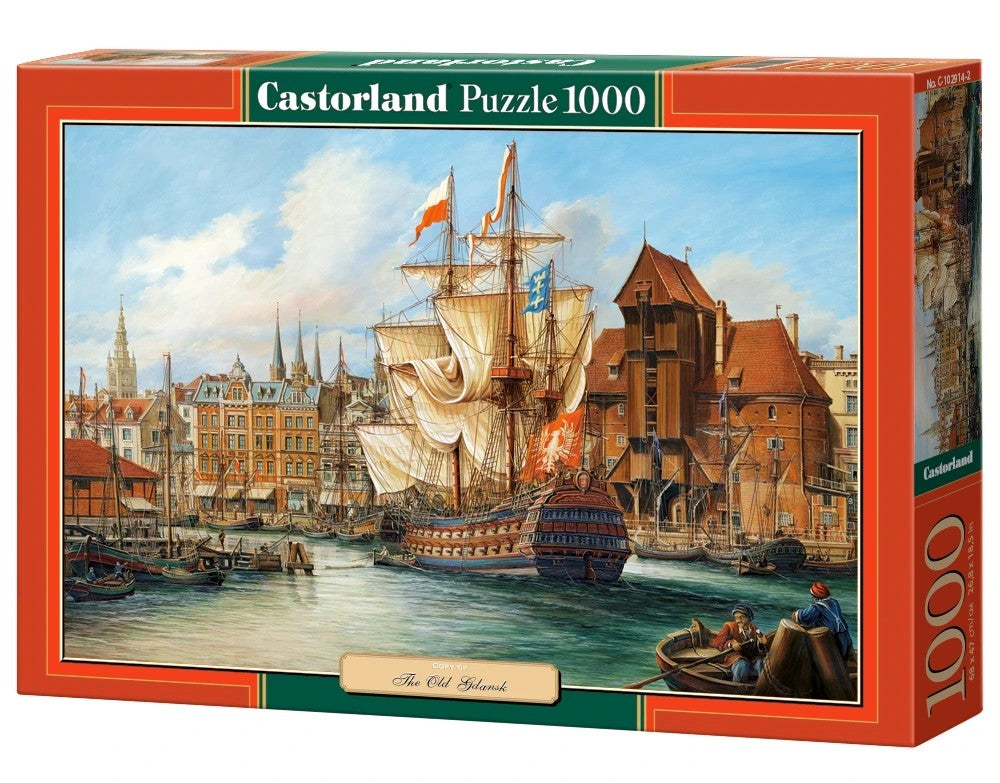 1000 Piece Jigsaw Puzzle, The Old Gdansk, Poland, historic sailing ship, Adult Puzzle, Castorland C-102914-2