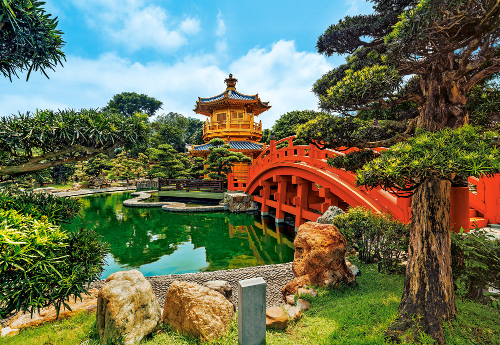 1000 Piece Jigsaw Puzzle, Nan Lian Garden, Hongkong, Chinese garden, Temple, Chinese puzzles, Adult Puzzle, Castorland C-104932-2