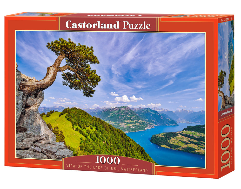 1000 Piece Jigsaw Puzzle, View of the Lake of Uri, Switzerland, Landscape puzzle, Mountain view, Adult Puzzle, Castorland C-105311-2