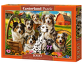 1000 Piece Jigsaw Puzzle, Happy Dogs In The Countryside, Pups in the Meadow, Rustic country puzzle, Adult Puzzle, Castorland C-105410-2