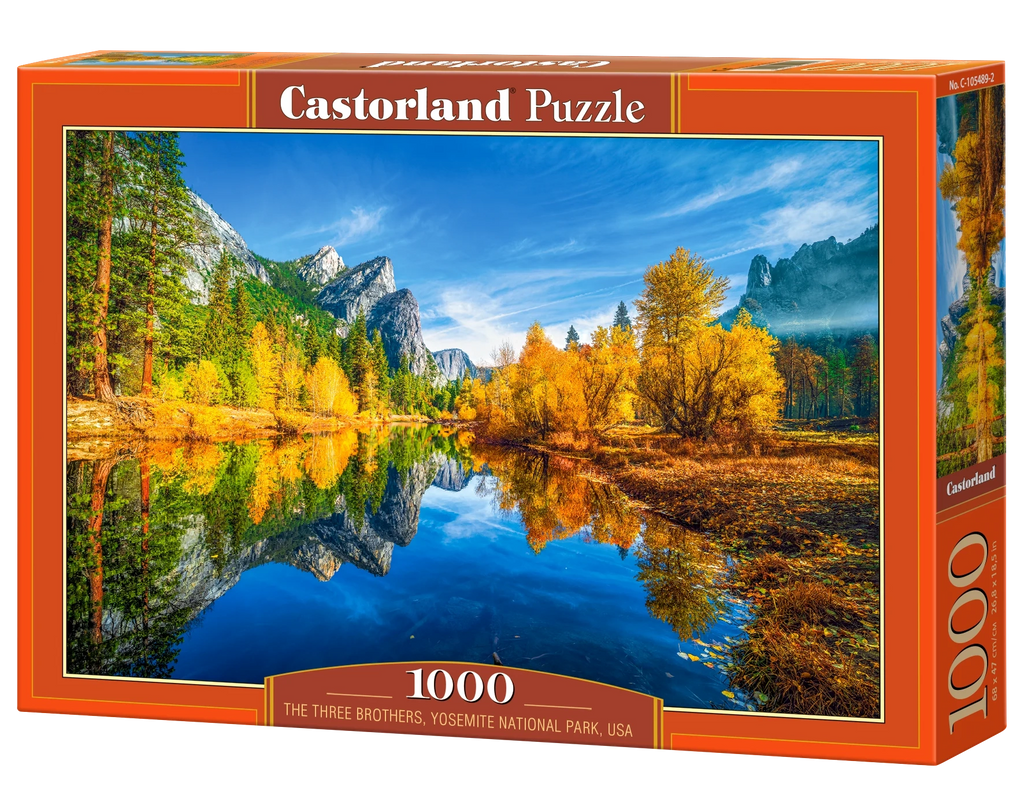 1000 Piece Jigsaw Puzzle, The Three Brothers, Yosemite National Park, USA, Autumn landscape puzzle, Relaxing nature puzzle, Adult Puzzle, Castorland C-105489-2