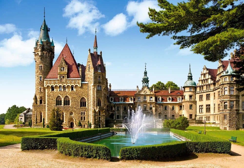 1500 Piece Jigsaw Puzzle, Moszna Castle, Poland, Historical building , Adult Puzzle, Castorland C-150670-2