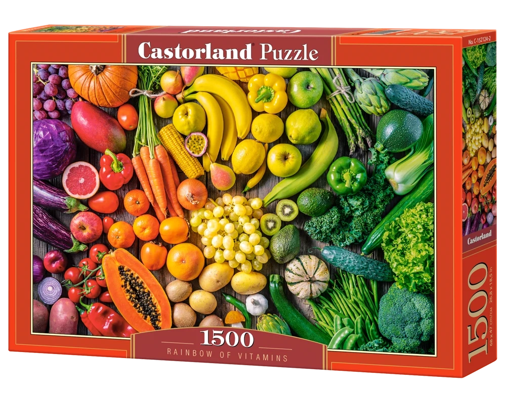 1500 Piece Jigsaw Puzzle, Rainbow of Vitamins, Vibrant & Healthy Kitchen Art Brain Teaser, gradient jigsaw, Adult Puzzle, Castorland C-152124-2