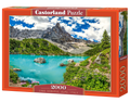 2000 Piece Jigsaw Puzzle, Lake Sorapis, Alps, Italy, Vibrant Turquoise Glacial Water Scene, Majestic Nature Photography, Dolomites, Adult Puzzle, Castorland C-201006-2