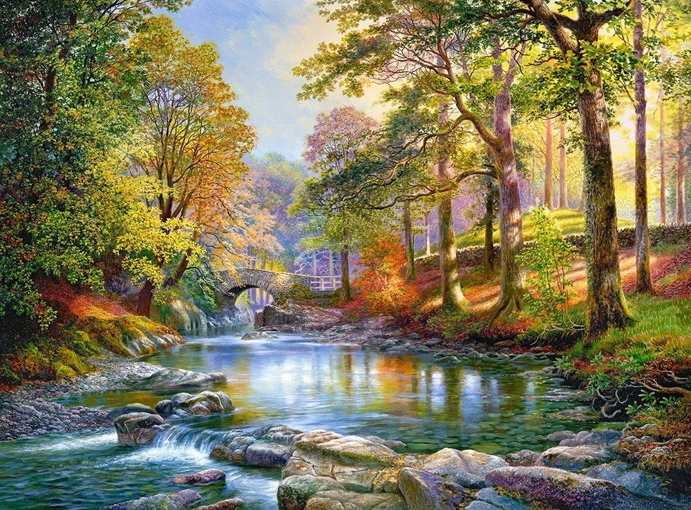 3000 Piece Jigsaw Puzzle, Along the River, Forest stream, Relaxing scene, Charming view jigsaw, Nature puzzle, Adult Puzzle, Castorland C-300532-2