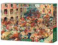 3000 Piece Jigsaw Puzzle, Bull Run in Pampeluna, Art Collection, Busy City Street Cartoon Scene, High Detail Seek and Find, Adult Puzzle, Castorland C-300648-2