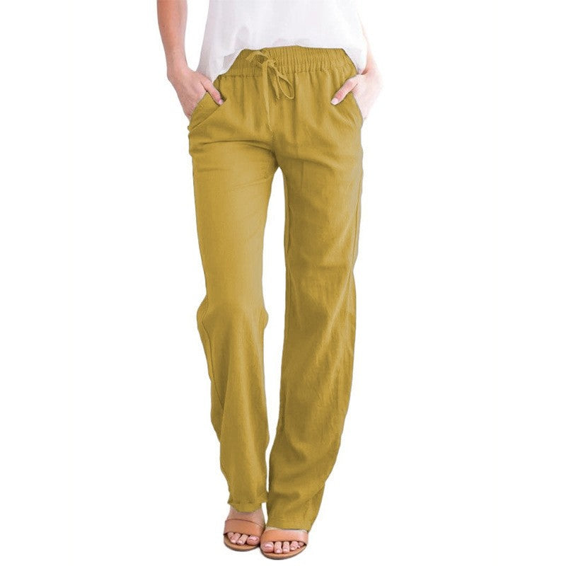 Relaxed Wide-Leg Pants with Adjustable Drawstring - Casual and Comfortable