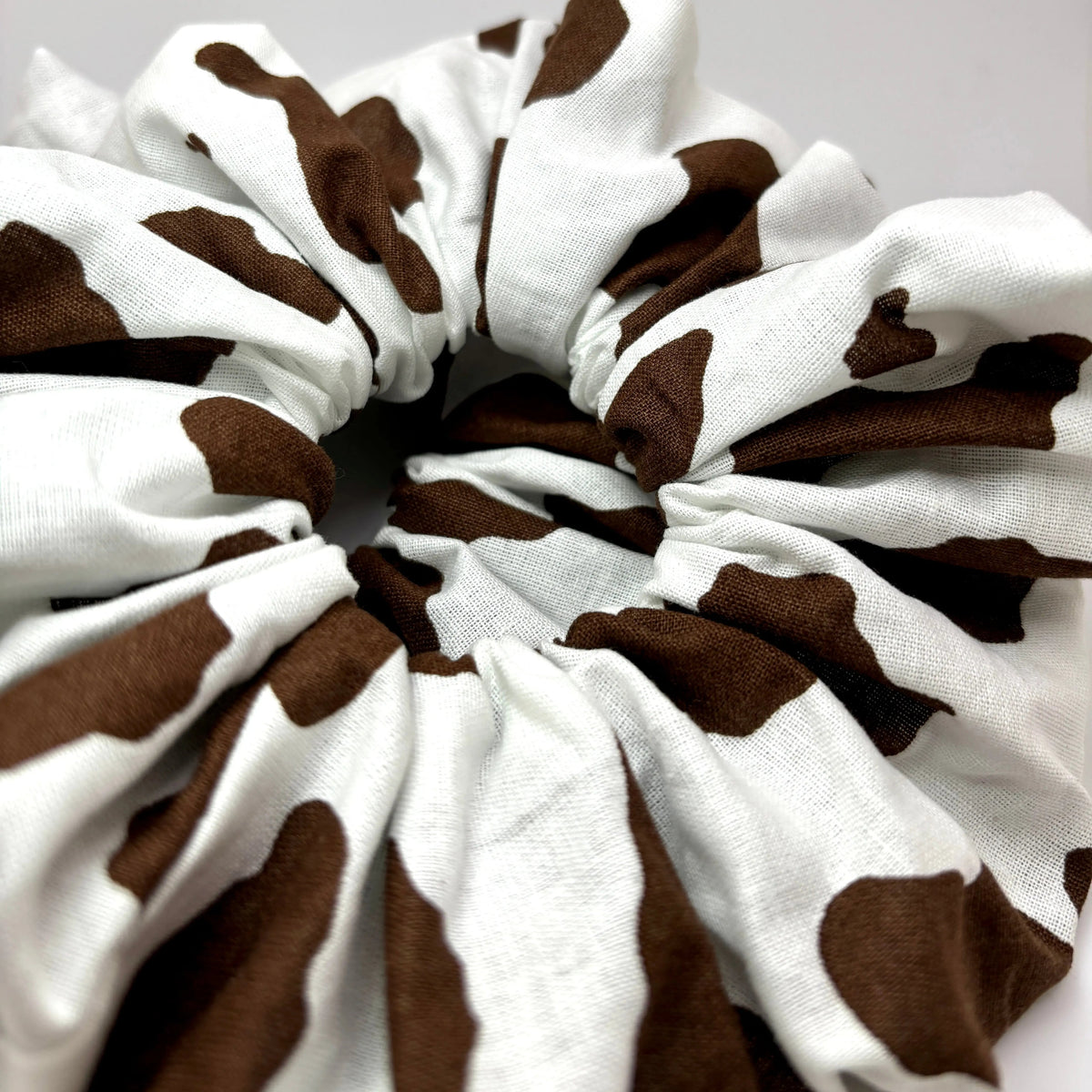 Brown Cow Print Scrunchie