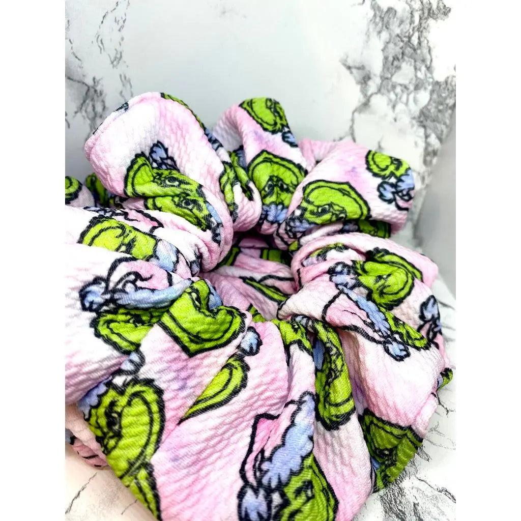 Pink Grinch Bullet Scrunchie