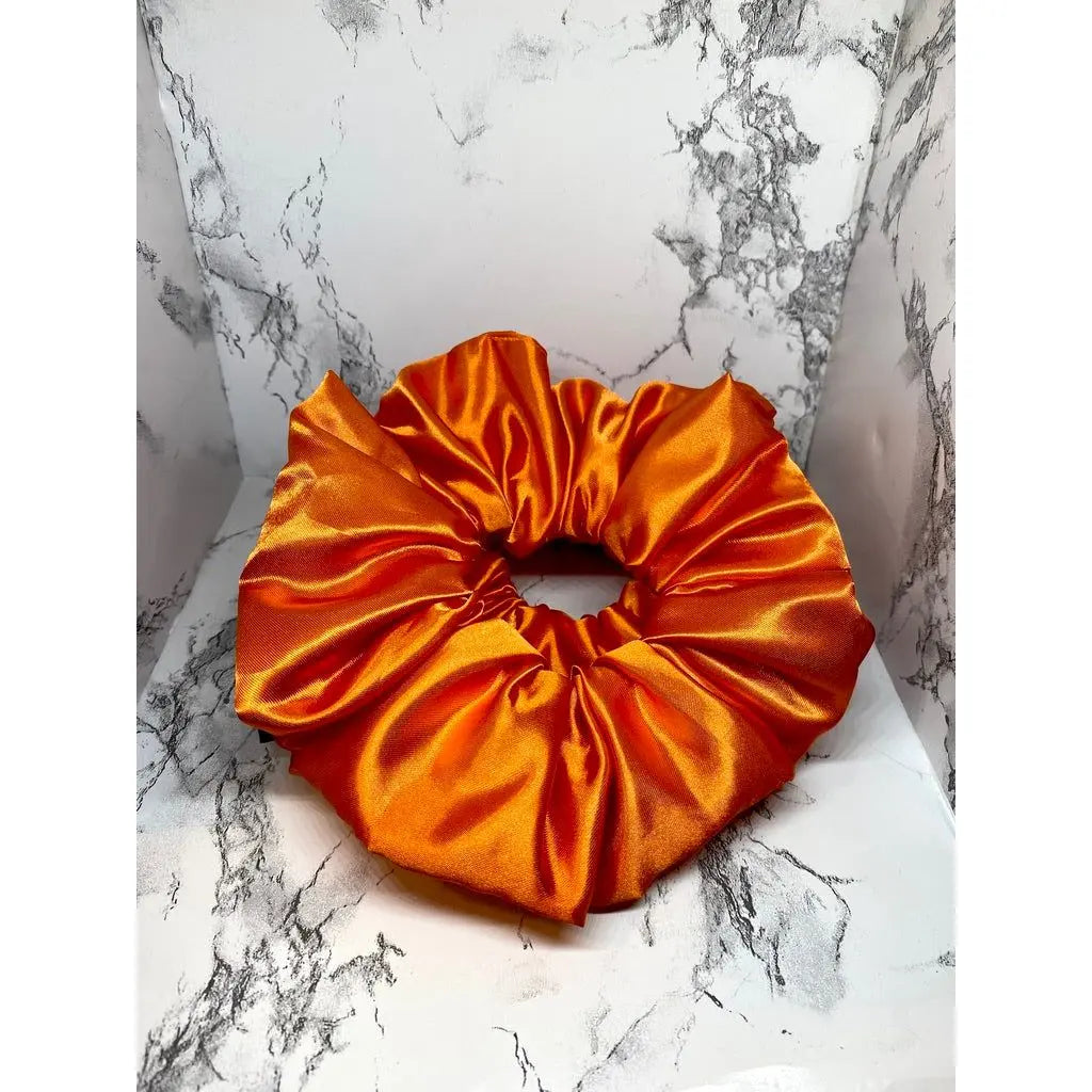 Orange Silk Fall Scrunchie