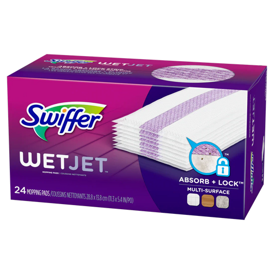 Swiffer Wet Jet Mop Cleaning Pads Refill Floor Cleaner For Mopping Wood Laminate Tile - 24ct
