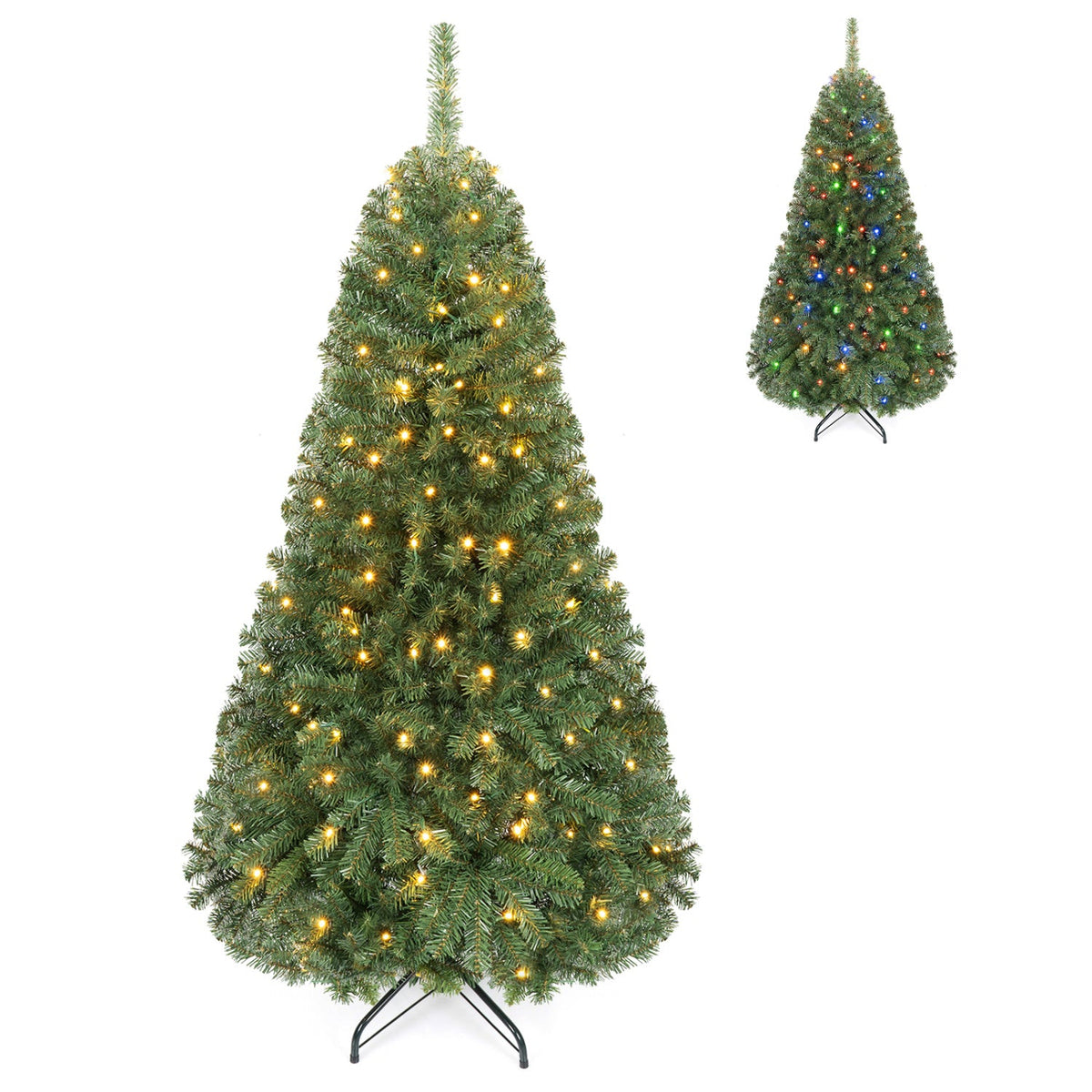 5 FT Pre-Lit Artificial Christmas Tree with Dual Color Lights