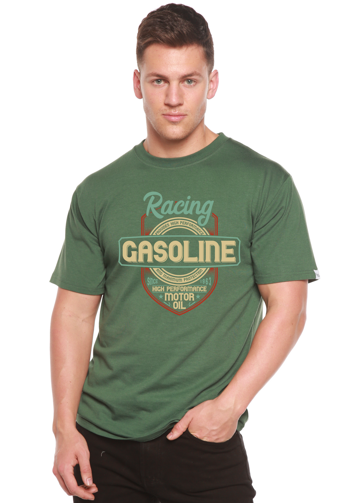 Racing Men's Bamboo Viscose/Organic Cotton Short Sleeve Graphic T-Shirt