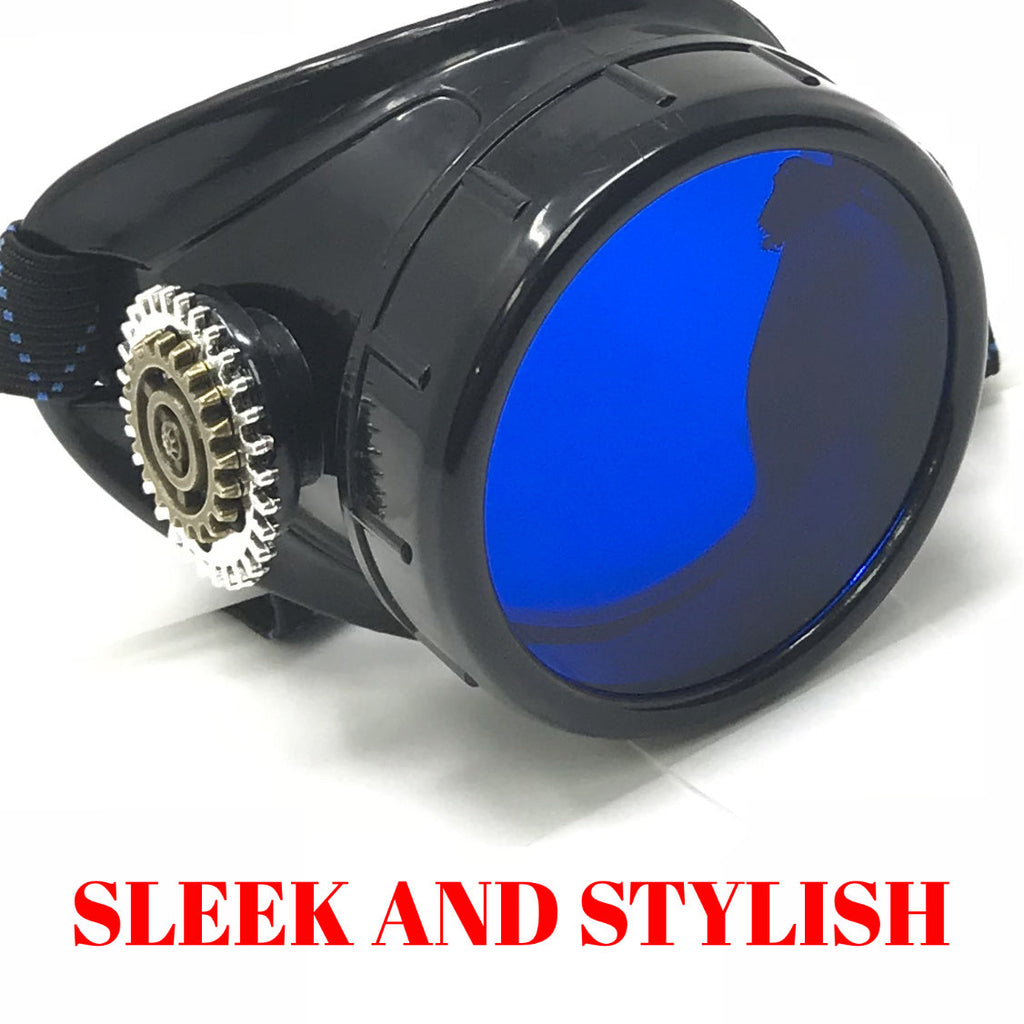 Steampunk Monocle Goggles – Victorian Eyepatch Pirate Airship Captain Cosplay - green, blue, clear, black lenses